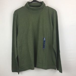 Lands’ End Green 14/16 Reg. Long Sleeve Turtleneck